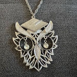 Silver Owl Pendant Necklace
